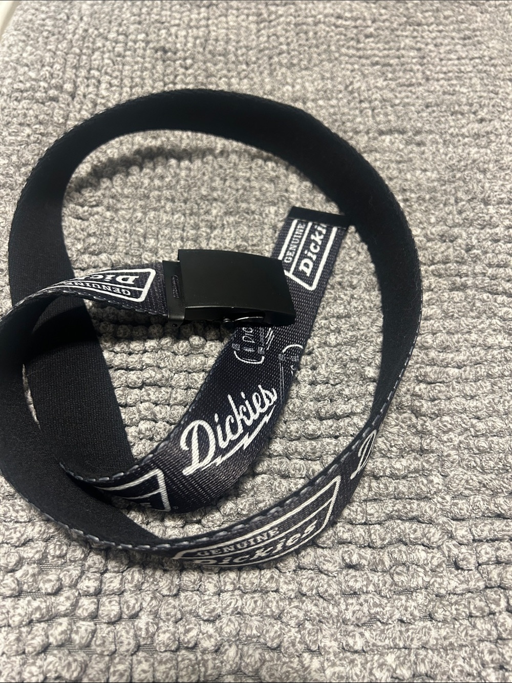 Dickies Black Web Belt with White Logo Print